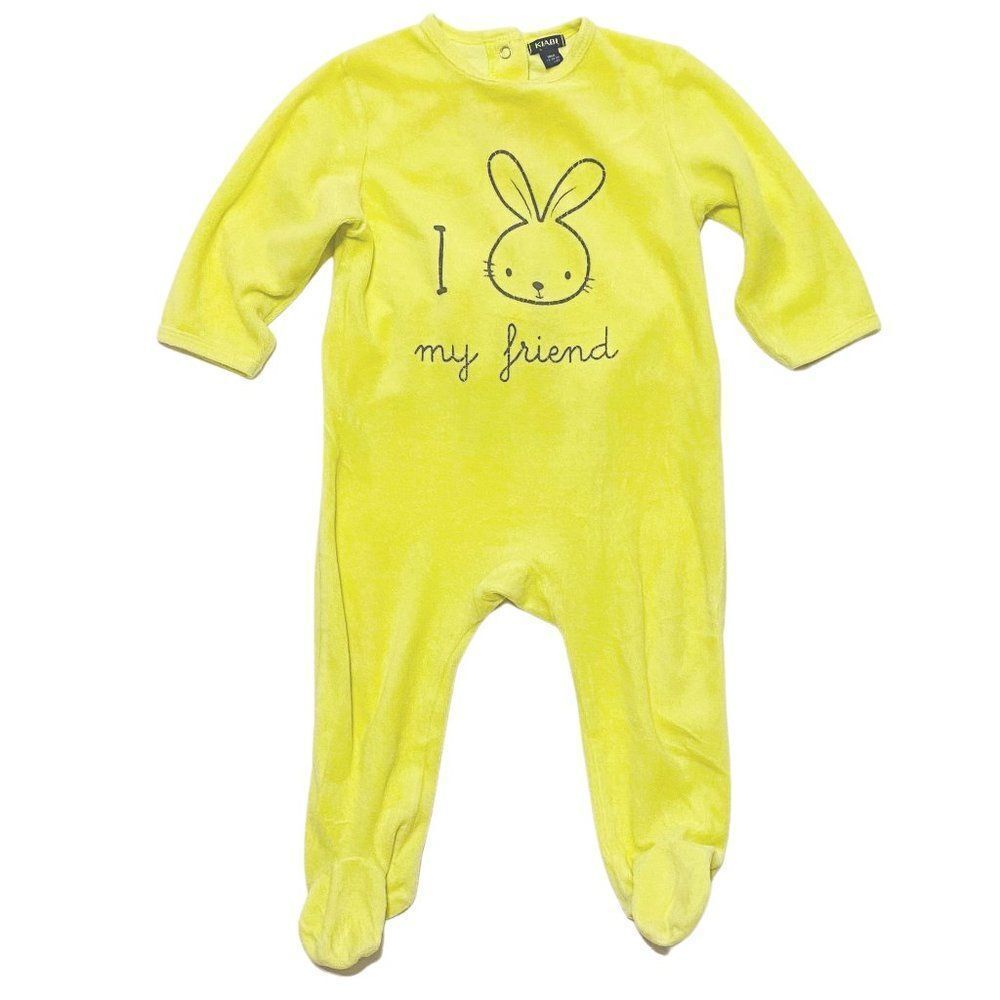 KIABI Baby Yellow Velour Bunny Pyjama's